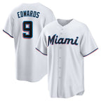 Miami Marlins #9 Xavier Edwards White KLUNKIM Home Replica Jersey