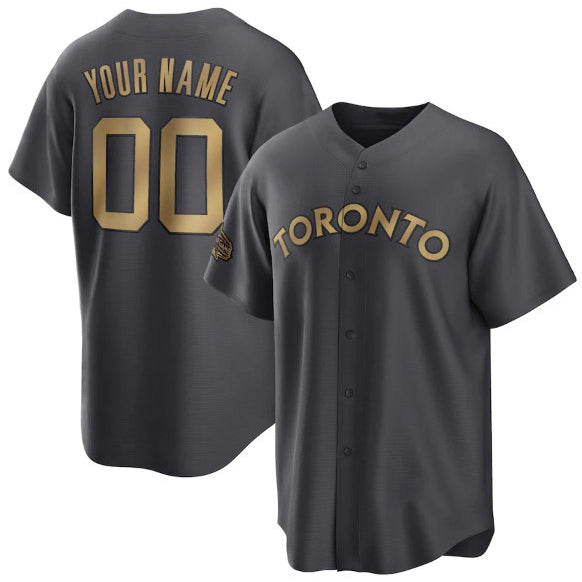 Custom Toronto Blue Jays Active Player Charcoal KLUNKIM 2022 All-Star Cool Base Stitched Jersey