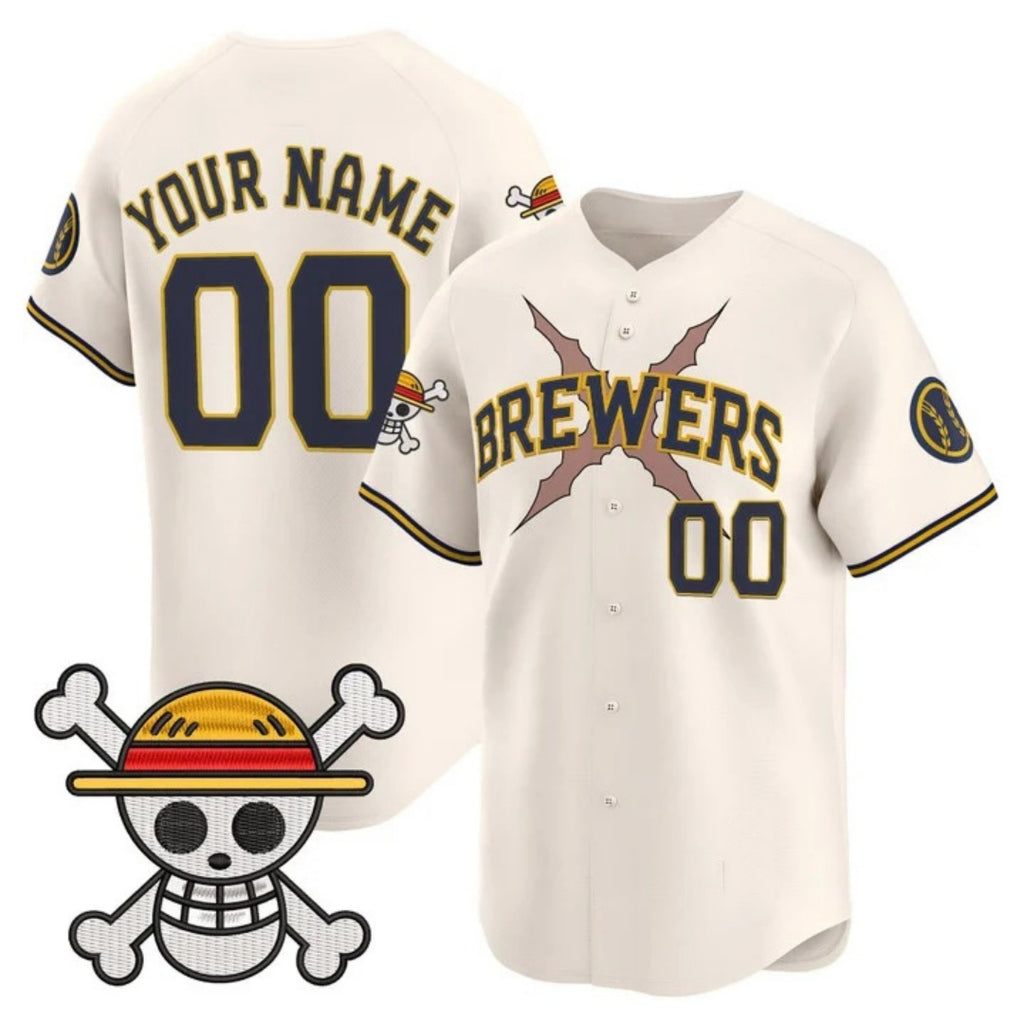 Custom Milwaukee Brewers x One Piece Cream KLUNKIM Vapor Premier Limited Jersey - Stitched
