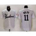 New York Yankees #11 Anthony Volpe White KLUNKIM Pinstripe Fashion Cool Base Jersey 2