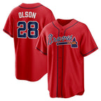 Atlanta Braves #28 Matt Olson Red KLUNKIM Alternate 2 Replica Jersey