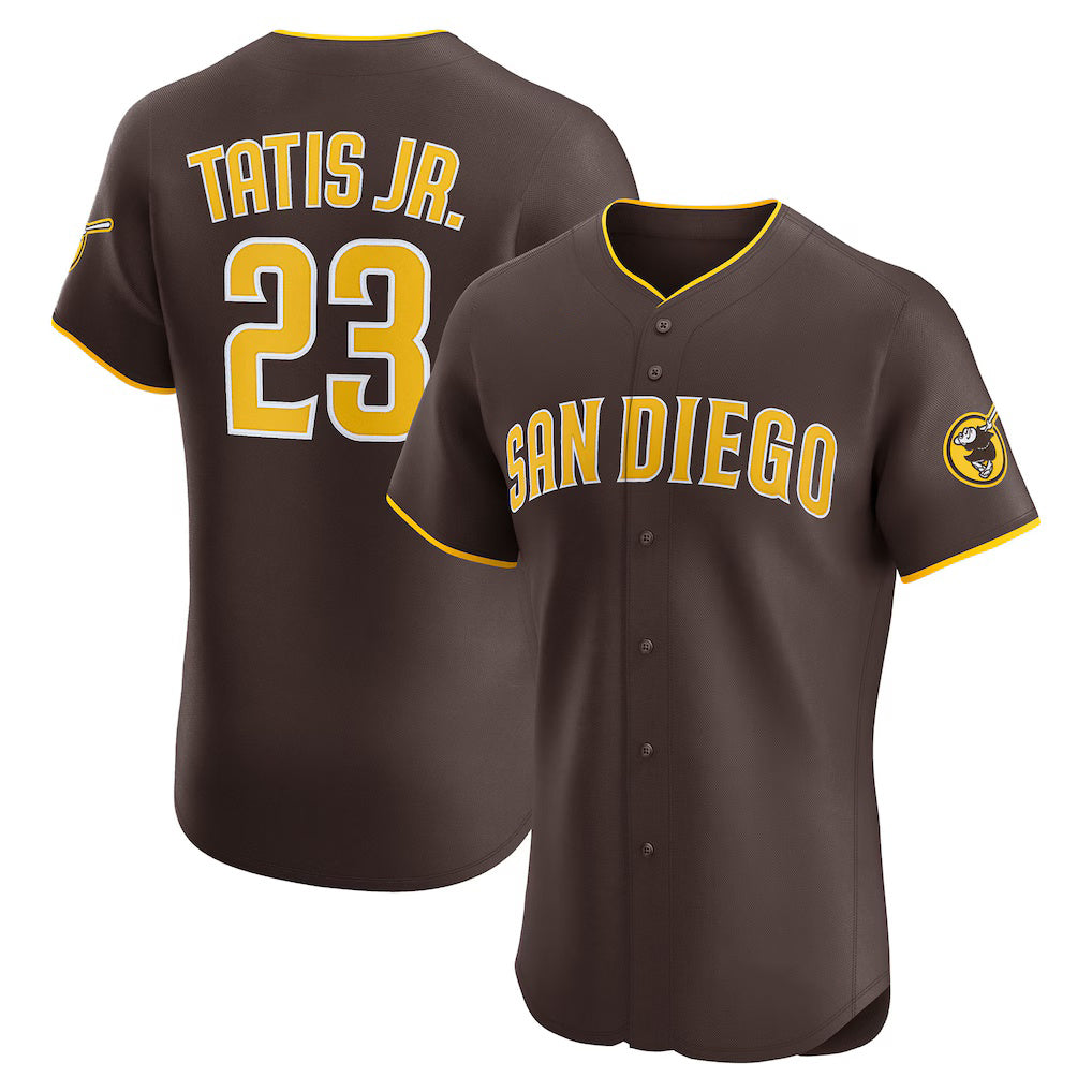 San Diego Padres #23 Fernando Tatis Jr. Brown KLUNKIM Road Elite Jersey