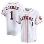 Houston Astros #1 Carlos Correa White KLUNKIM Home Limited Player Jersey
