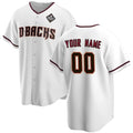 Custom Arizona Diamondbacks Active Player White KLUNKIM 2023 World Series Home Cool Base Stitched Jersey
