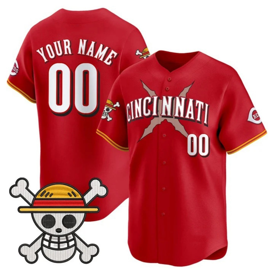 Custom Cincinnati Reds x One Piece Red KLUNKIM Vapor Premier Limited Jersey - Stitched