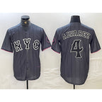 New York Mets #4 Francisco Alvarez Gray KLUNKIM 2024 City Connect Cool Base Stitched Jersey