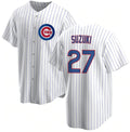 Chicago Cubs #27 Seiya Suzuki White KLUNKIM Cool Base Stitched Jersey