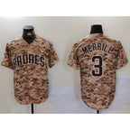 San Diego Padres #3 Jackson Merrill Camo KLUNKIM Cool Base Stitched Jersey