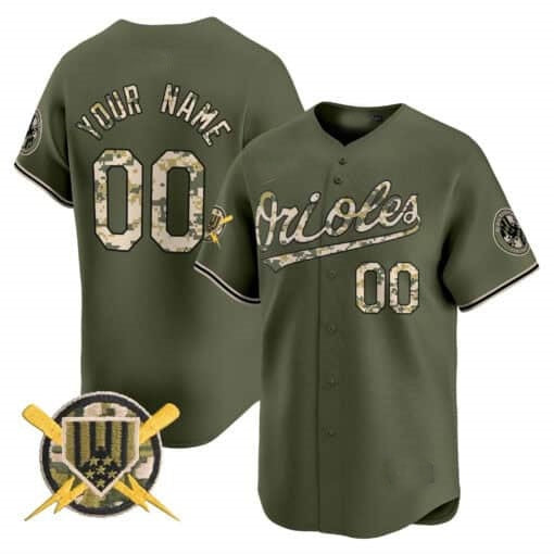 Custom Baltimore Orioles Armed Forces Day Vapor Premier Limited Jersey ¨C All Stitched-Green KLUNKIM