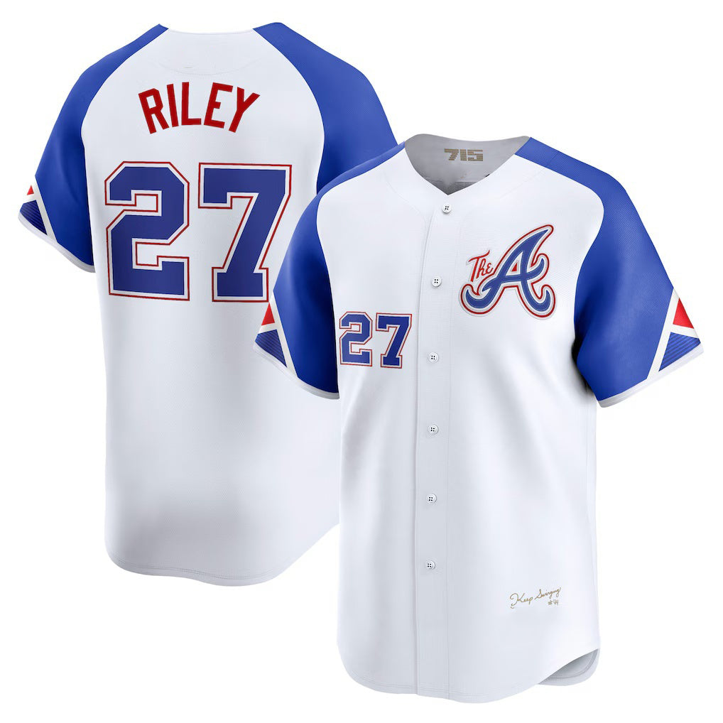 Atlanta Braves #27 Austin Riley White KLUNKIM City Connect Limited Player Jersey