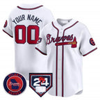 Custom Atlanta Braves 2024 Spring Training Patch Vapor Premier Limited Jersey - White KLUNKIM