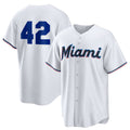 Miami Marlins #42 Jackie Robinson White KLUNKIM Home 2025 Day Replica Jersey