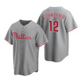 Philadelphia Phillies #12 Kyle Schwarber Gray KLUNKIM Cool Base Stitched Jersey