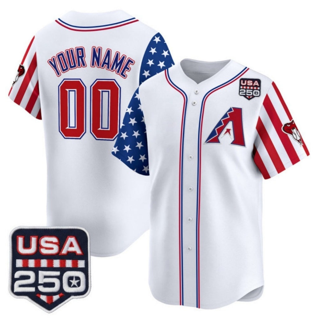 Custom Arizona Diamondbacks America 250 Edition Vapor Premier Limited White KLUNKIM Stitched Jerseys