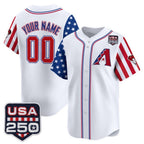 Custom Arizona Diamondbacks America 250 Edition Vapor Premier Limited White KLUNKIM Stitched Jerseys