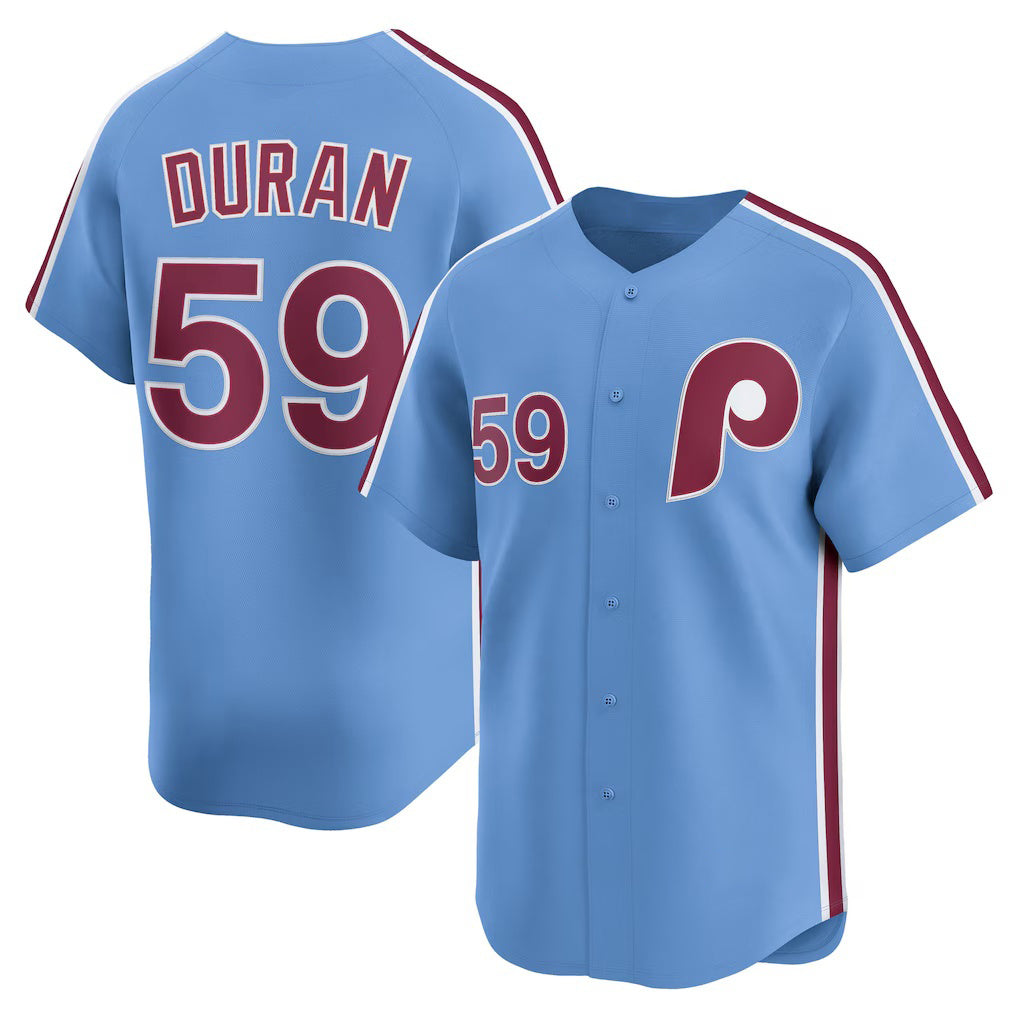 Philadelphia Phillies #59 Jhoan Duran Light Blue KLUNKIM Alternate Limited Player Jersey