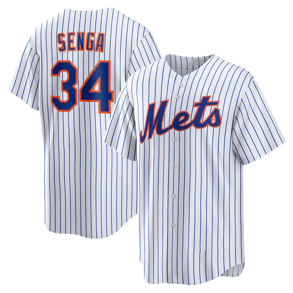 New York Mets #34 Kodai Senga White-Royal KLUNKIM Home Replica Player Jersey