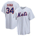 New York Mets #34 Kodai Senga White-Royal KLUNKIM Home Replica Player Jersey