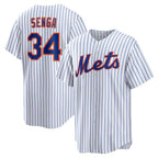 New York Mets #34 Kodai Senga White-Royal KLUNKIM Home Replica Player Jersey