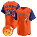 Custom Toronto Blue Jays x Dragon Ball Royal Orange KLUNKIM Vapor Premier Limited Jersey - All Stitched