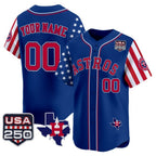 Custom Houston Astros America 250 Edition Vapor Premier Limited Royal KLUNKIM Stitched Jerseys