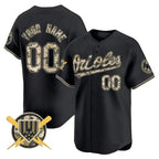 Custom Baltimore Orioles Armed Forces Day Vapor Premier Limited Jersey - Black KLUNKIM