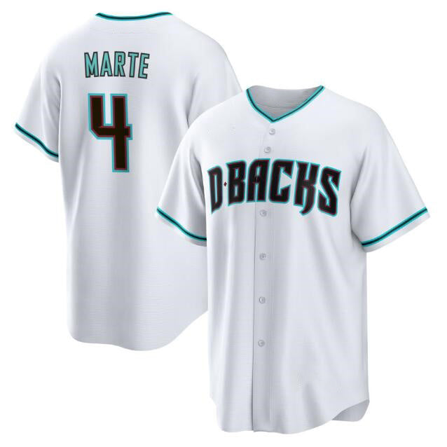 Arizona Diamondbacks #4 Ketel Marte White KLUNKIM Cool Base Stitched Jersey
