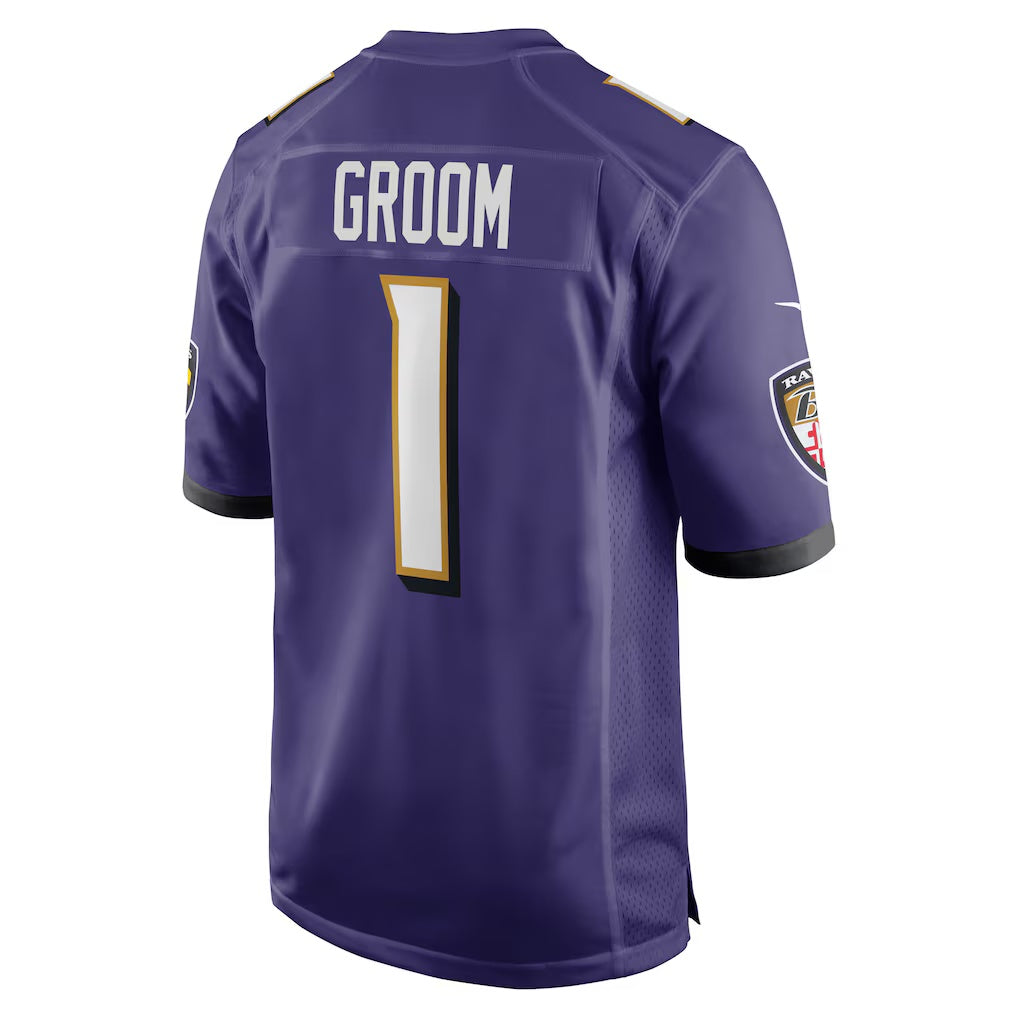 B.Ravens Number #1 Groom Purple KLUNKIM Game Jersey