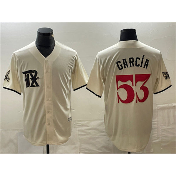 Texas Rangers #53 Adolis Garc¨ªa Cream KLUNKIM City Connect Cool Base Stitched Jersey