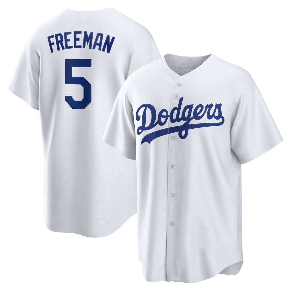 Los Angeles Dodgers #5 Freddie Freeman White KLUNKIM Replica Player Jersey