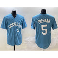 Los Angeles Dodgers #5 Freddie Freeman Light Blue KLUNKIM Limited Stitched Jersey