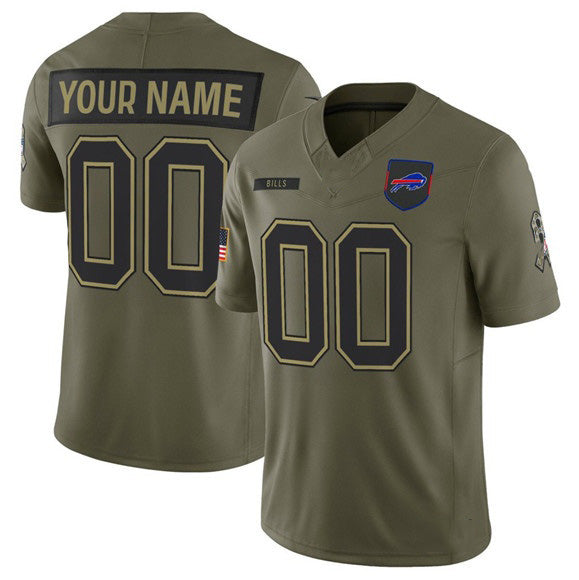 Custom B.Bills Active Player Olive KLUNKIM 2025 Salute to Service Limited Stitched Jersey