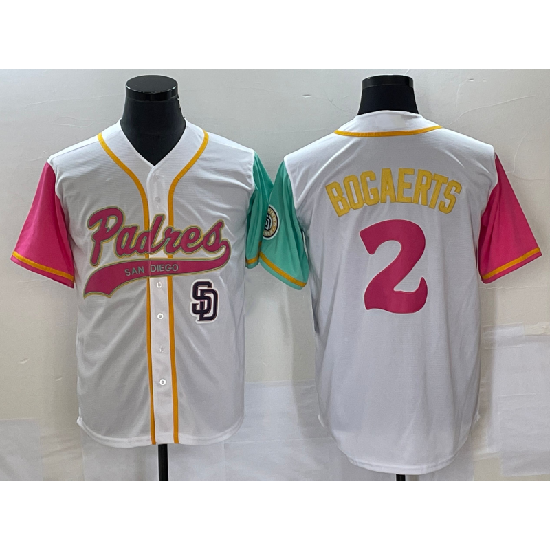 San Diego Padres #2 Xander Bogaerts White KLUNKIM NEW 2023 City Connect Cool Base Stitched Jersey 4
