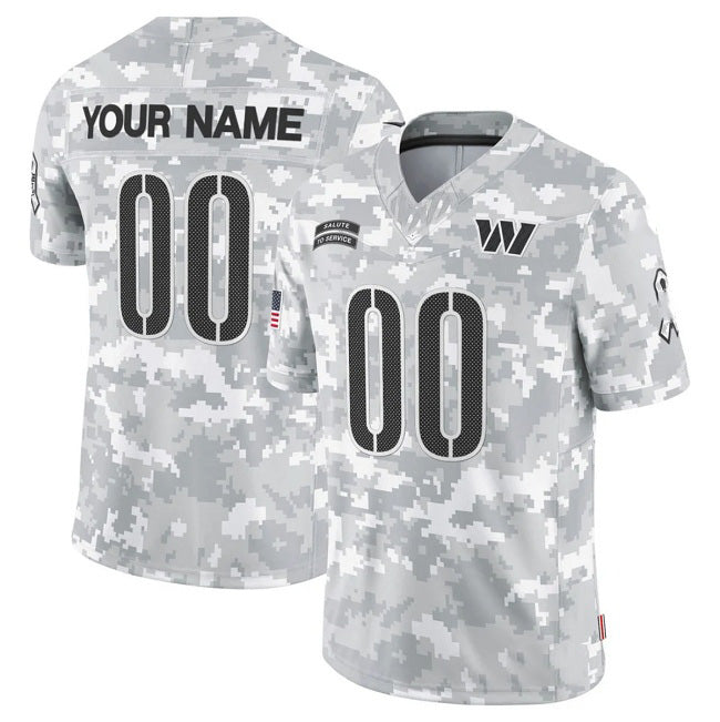 Custom W.Commanders Active Player 2024 F.U.S.E Arctic Camo KLUNKIM Salute To Service Limited Stitched Jersey