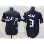 Houston Astros #3 Jeremy Pena Black KLUNKIM Gothic 'Houston Born Barrio Raised' Limited Stitched Jersey