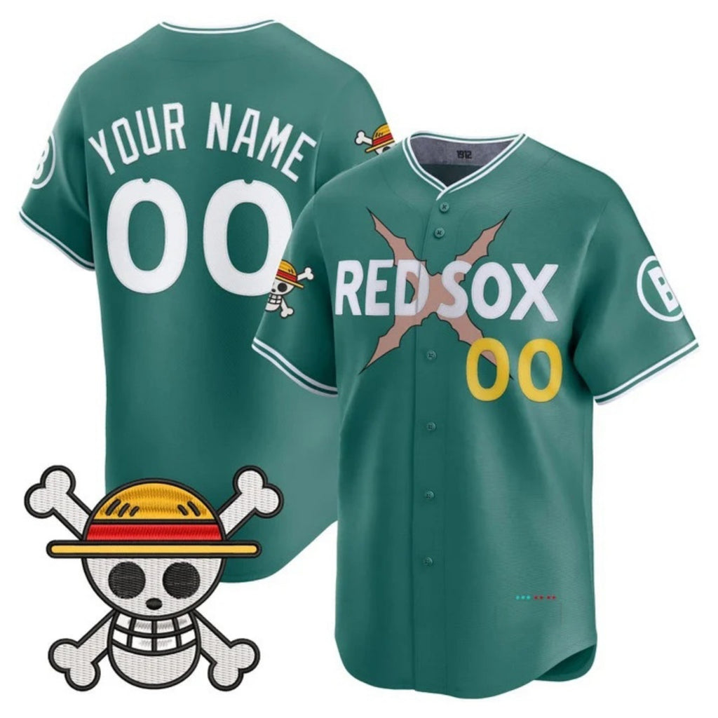 Custom Boston Red Sox x One Piece Green KLUNKIM Vapor Premier Limited Jersey - Stitched