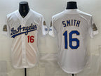 Los Angeles Dodgers #16 Will Smith White KLUNKIM 2026 Gold Collection 9x & B2B Champs Patch Stitched Jersey