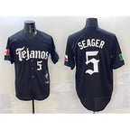 Texas Rangers #5 Corey Seager Black KLUNKIM Mexico 2025 Vapor Premier Limited Stitched Jersey