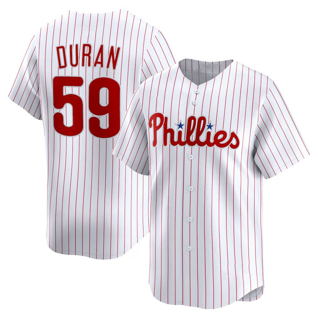 Philadelphia Phillies #59 Jhoan Duran White KLUNKIM Home Limited Player Jersey