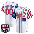 Custom St. Louis Cardinals America 250 Edition Vapor Premier Limited White KLUNKIM Stitched Jerseys
