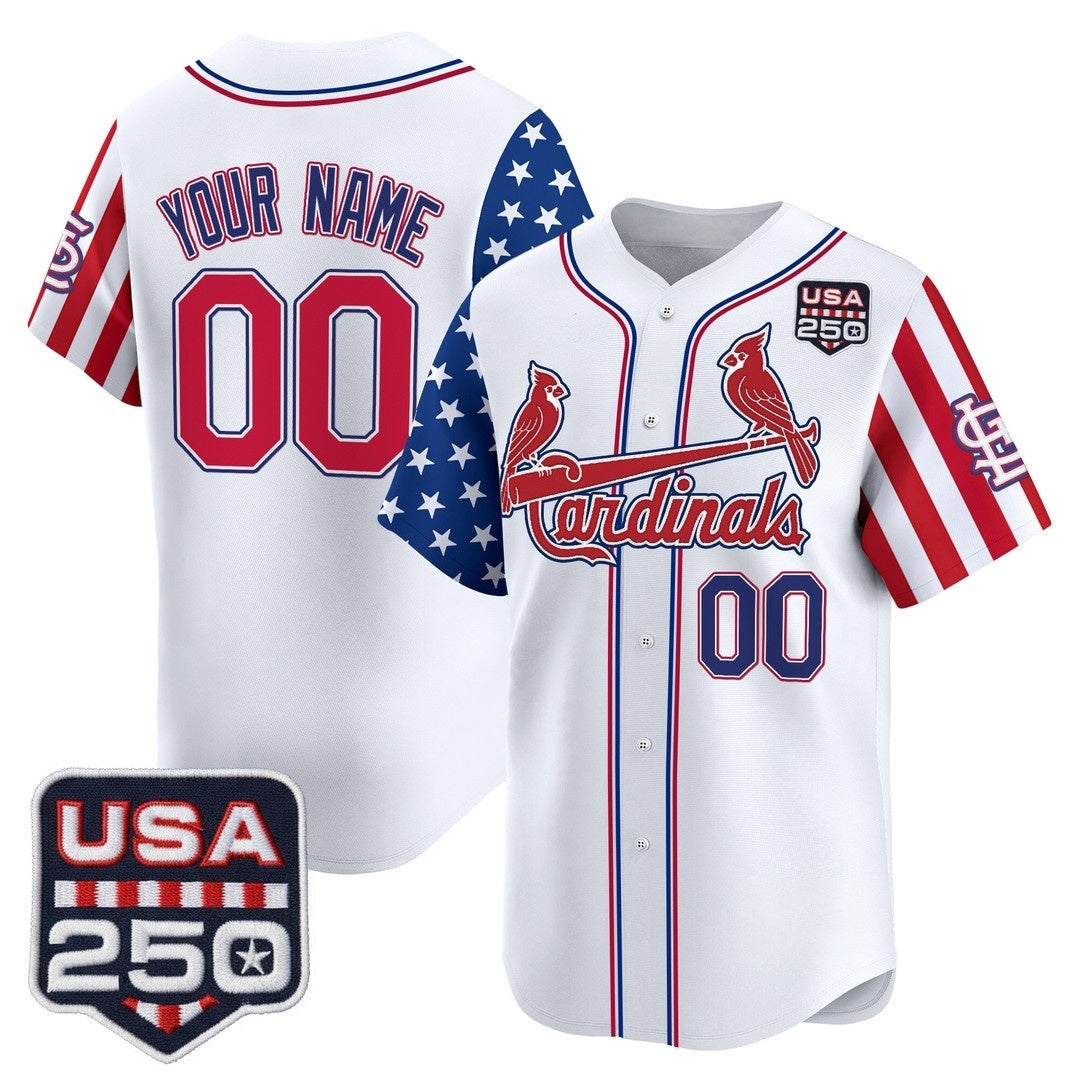 Custom St. Louis Cardinals America 250 Edition Vapor Premier Limited White KLUNKIM Stitched Jerseys