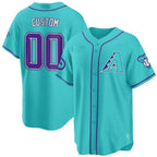 Custom Arizona Diamondbacks 2024 Teal Purple Jersey ¨C Teal 2 KLUNKIM