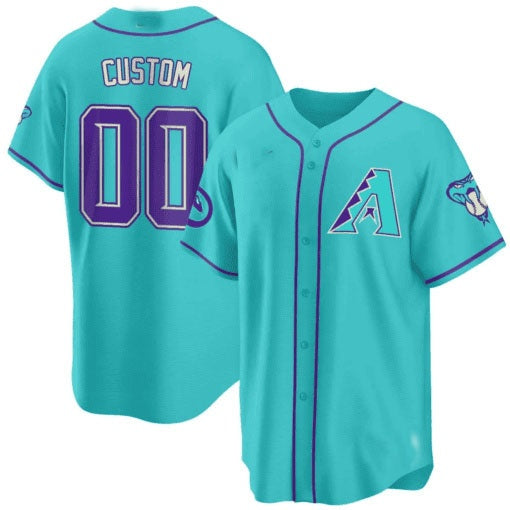 Custom Arizona Diamondbacks 2024 Teal Purple Jersey ¨C Teal 2 KLUNKIM