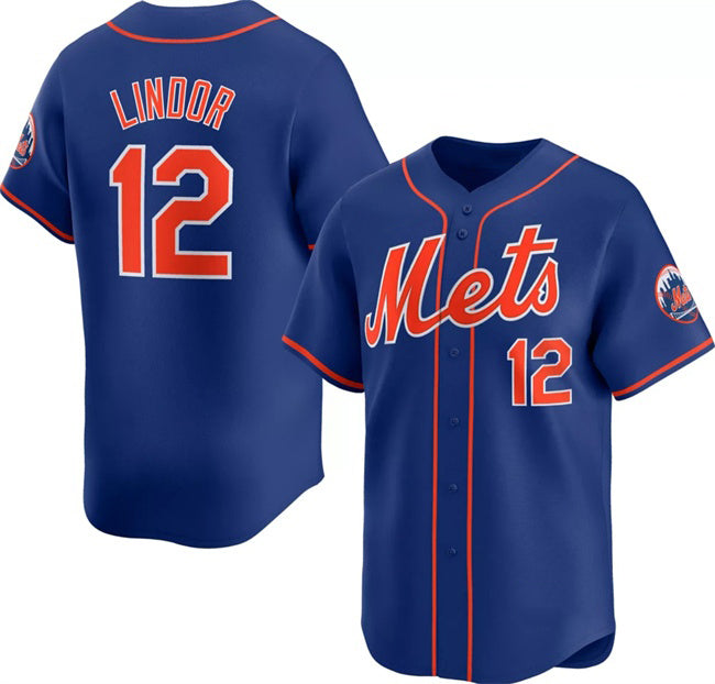 New York Mets #12 Francisco Lindor Royal KLUNKIM 2024 Alternate Limited Stitched Jersey