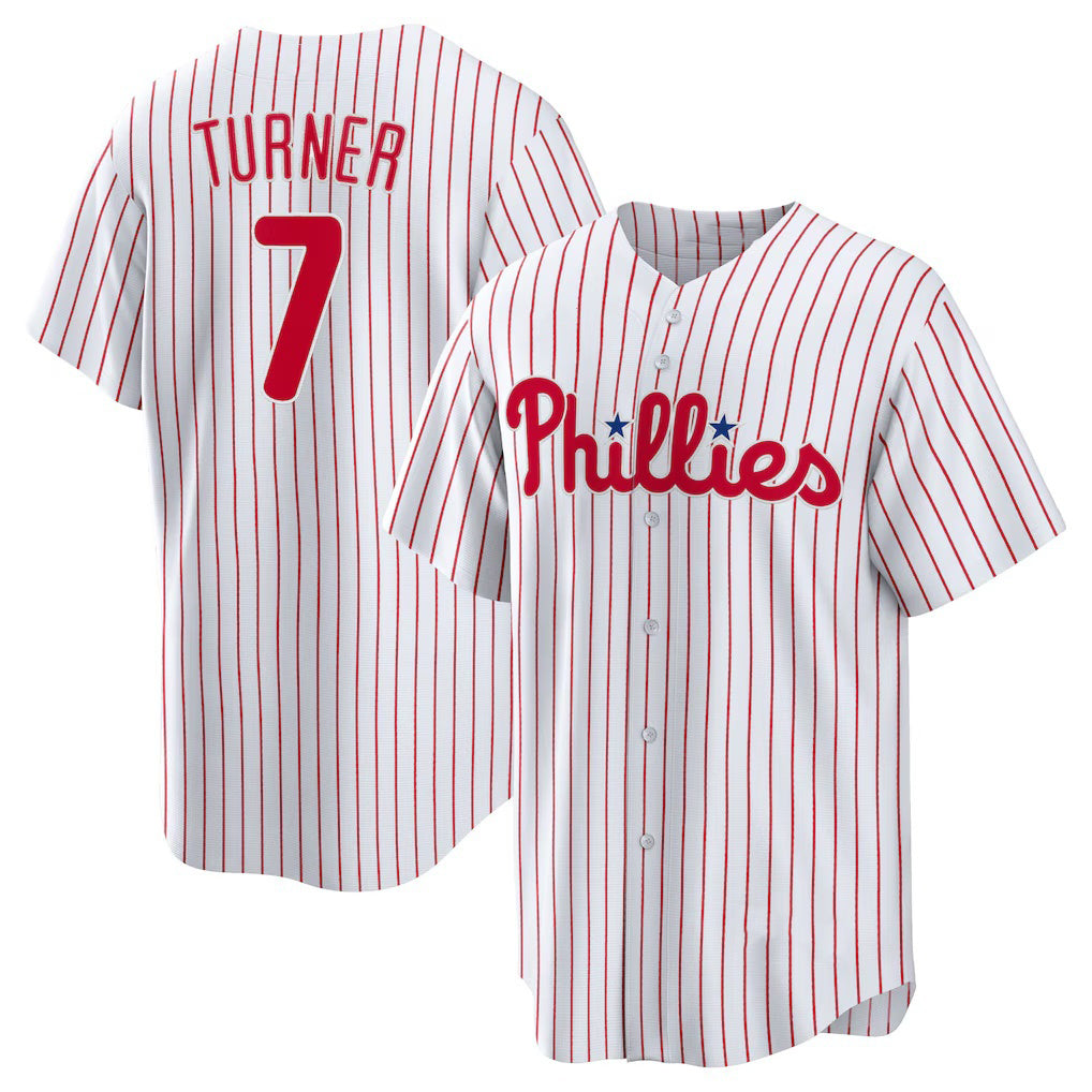 Philadelphia Phillies #7 Trea Turner White KLUNKIM Home Replica Player Jersey
