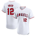 Los Angeles Angels #12 Jorge Soler Player White KLUNKIM Limited Elite Stitched Home Jerseys