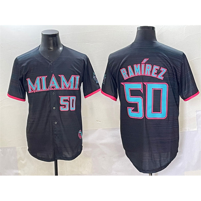Miami Marlins #50 Agust¨ªn Ram¨ªrez Black KLUNKIM 2025 City Connect Limited Stitched Jersey