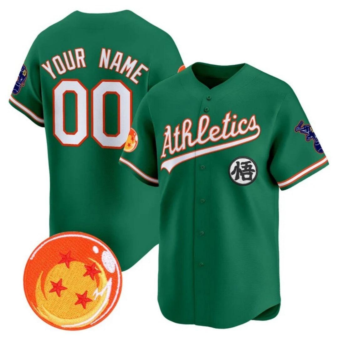 Custom Oakland Athletics x Dragon Ball Green KLUNKIM Vapor Premier Limited Jersey - All Stitched