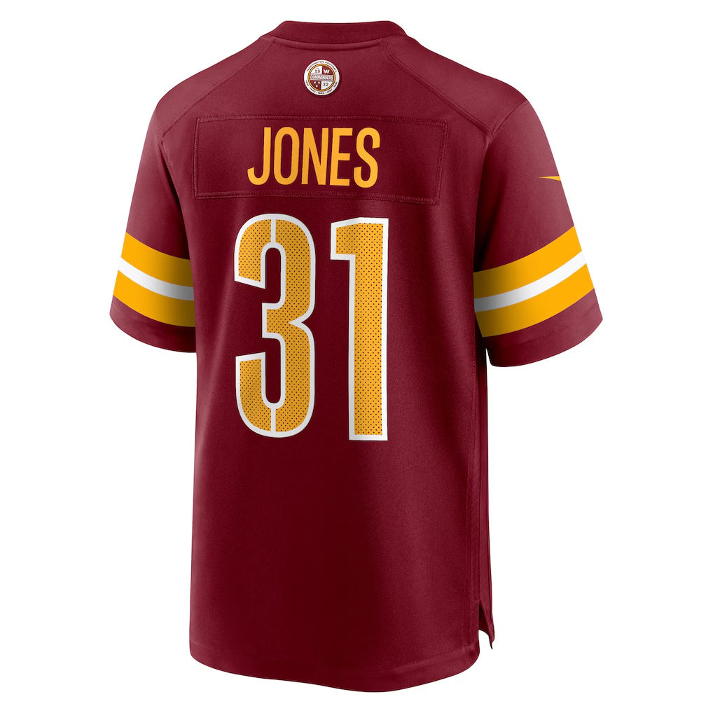 W.Commanders #31 Jonathan Jones Burgundy KLUNKIM Team Game Jersey
