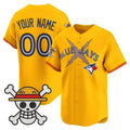 Custom Toronto Blue Jays x One Piece Gold KLUNKIM Vapor Premier Limited Jersey - Stitched